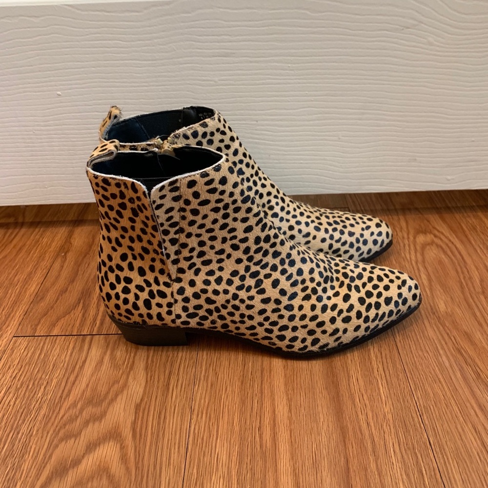 GAP Leopard Print Ankle Booties in Tan and Black